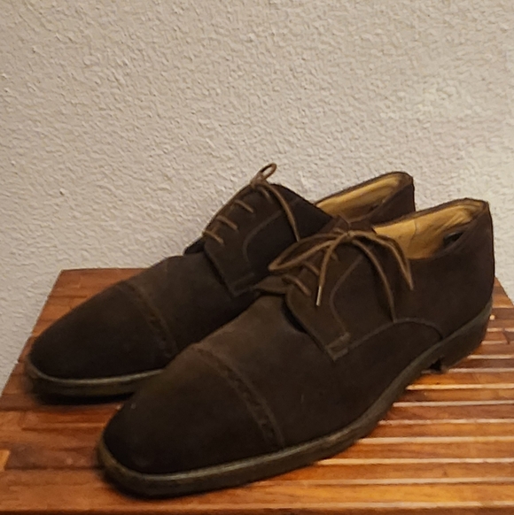 Mitchells Westport Men's Brown Oxford Seude Lace-Up Dress Shoes